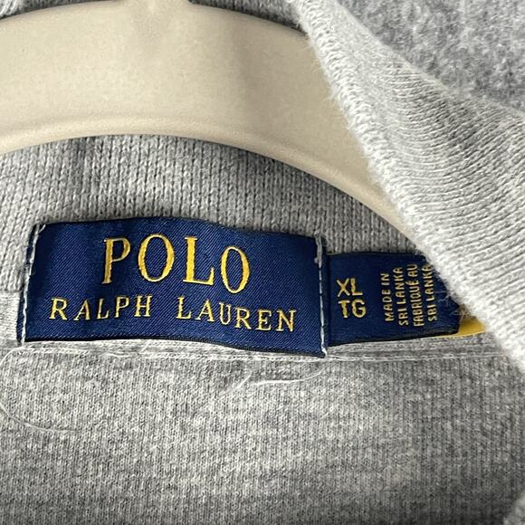 Polo Ralph Lauren Sweater Pullover Men XL Gray Cotton Knit Quarter Zip Preppy - Picture 8 of 13